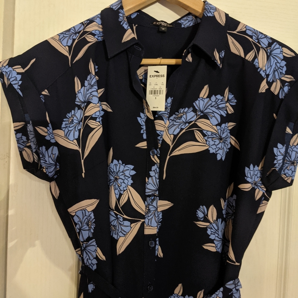 Express navy blue dress size small - Picture 3 of 4